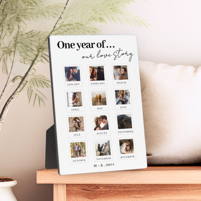 Modern Personalized Couples Photo Love Story Plaque (Creator Uploaded)