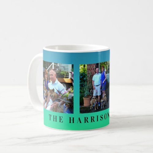 Modern Personalized Custom 3 Photo Family Collage Coffee Mug