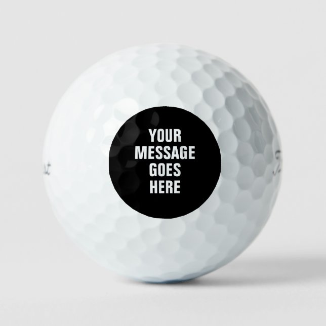 Modern Personalized Custom Message Golf Balls (Front)