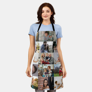 Modern Personalized Custom Photo Collage Family Apron