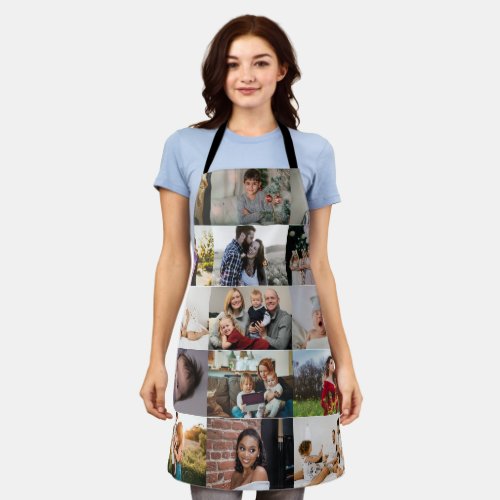 Modern Personalized Custom Photo Collage Family  Apron