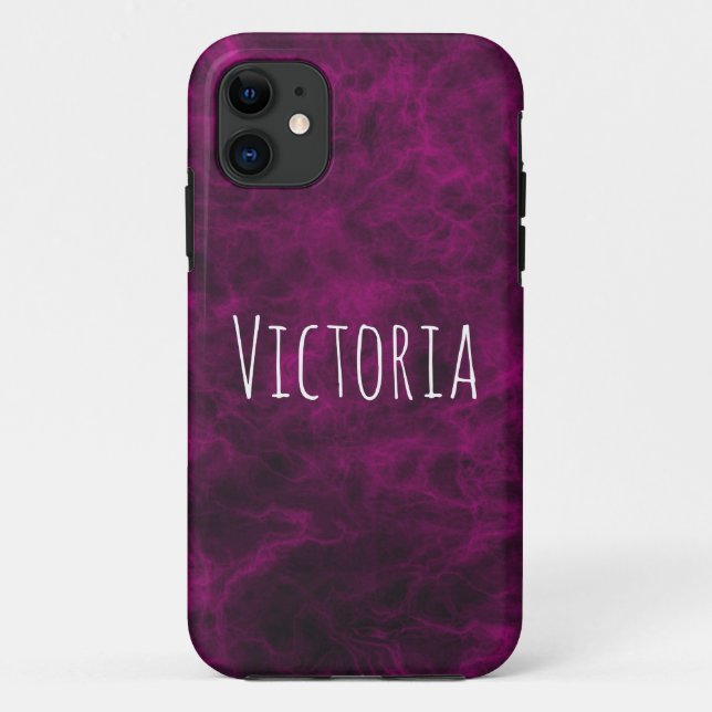 Modern Personalized Custom Purple Marble Case-Mate iPhone Case (Back)