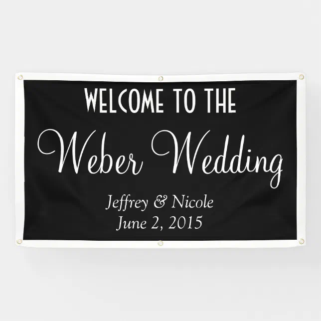 Modern Personalized Custom Wedding Banner | Zazzle