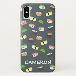 Modern Personalized Cute Sushi Illustration iPhone XS Case