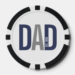 Modern Personalized Dad Established Poker Chips