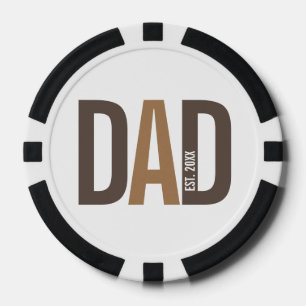 Modern Personalized Dad Established Poker Chips