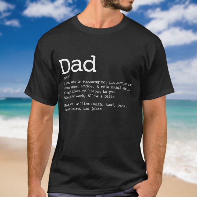 Modern Personalized Dad Father Definition  T-Shirt (Modern Personalized Dad Father Definition T-Shirt)