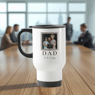 Modern Personalized Dad Photo Travel Mug