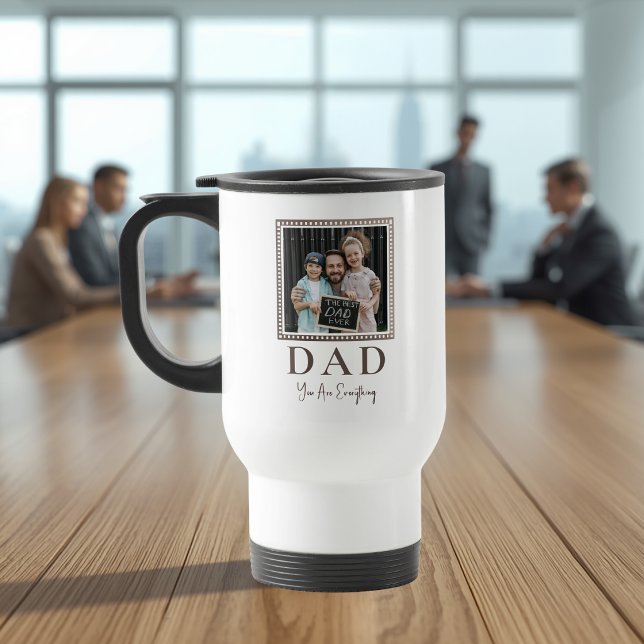 Modern Personalized Dad Photo Travel Mug (Creator Uploaded)