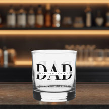 Modern Personalized DAD Whiskey Glass