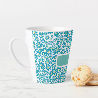 Modern Personalized Daisy Flower Initial Latte Mug