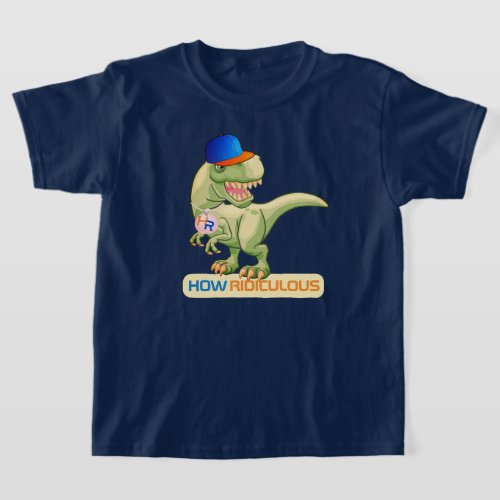 Modern Personalized Dinosaur Illustration T_Shirt