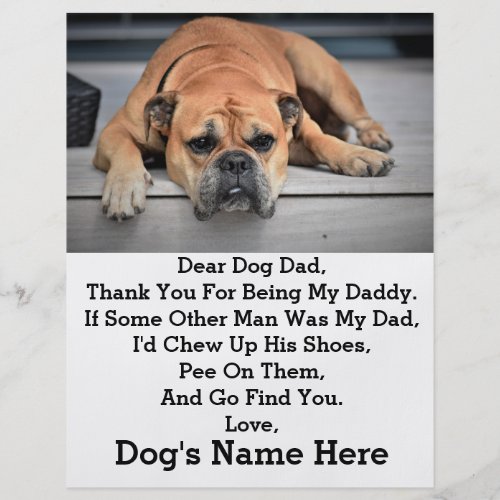 Modern Personalized Dog dad Fathers day photo gift Flyer