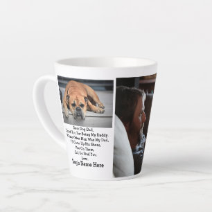 Modern Personalized Dog dad Fathers day photo gift Latte Mug
