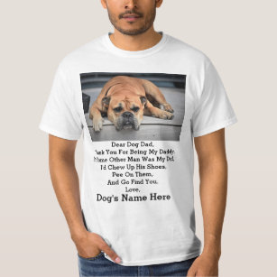 Modern Personalized Dog dad Fathers day photo gift T-Shirt