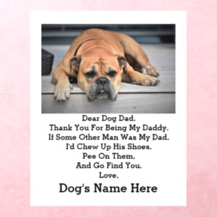 Modern Personalized Dog dad Fathers day photo Wall Decal