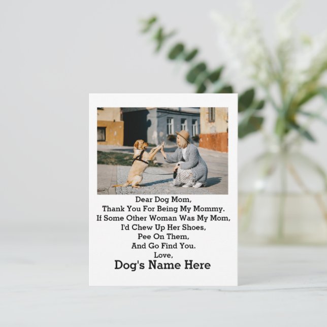 Modern Personalized Dog Mom Mothers day photo (Standing Front)