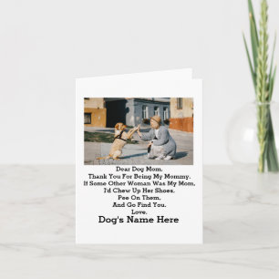 Modern Personalized Dog Mom Mothers day photo Card