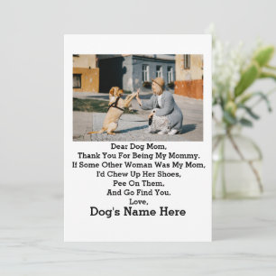 Modern Personalized Dog Mom Mothers day photo Holiday Card