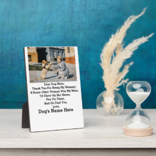 Modern Personalized Dog Mom Mothers day photo Plaque