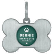 Modern Personalized Dog Name Green Pet Id Tag at Zazzle