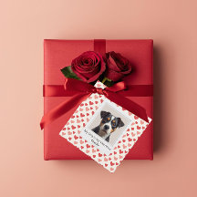 Modern Personalized Dog Valentine Favor Tags