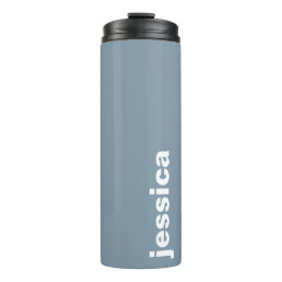Modern Personalized Dusty Blue Thermal Tumbler