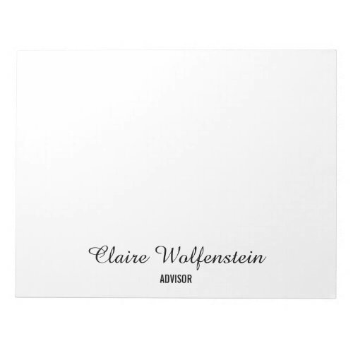 Modern Personalized Elegant Script Professional Notepad