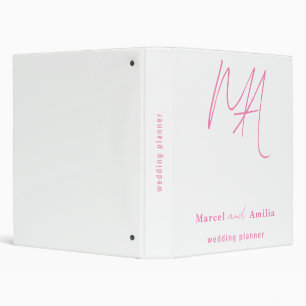 Modern Personalized Elegant Stylish Wedding Gift  3 Ring Binder