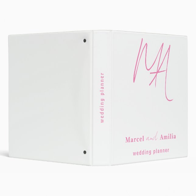 Modern Personalized Elegant Stylish Wedding Gift  3 Ring Binder (Background)
