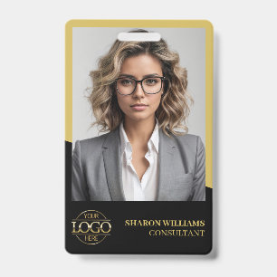 Modern Personalized Employee Photo Company Logo Badge
