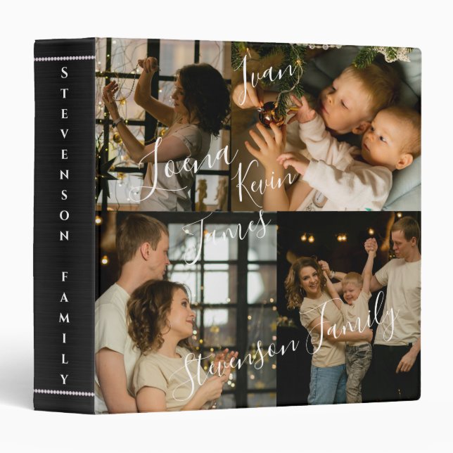 Modern personalized family 3 ring binder (Front/Spine)
