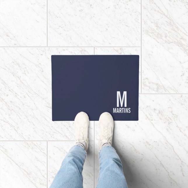 Modern Personalized Family Monogram and Name Doormat (Indoor)