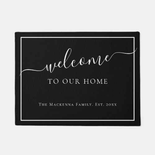 Modern Personalized Family Name Custom Monogram Doormat