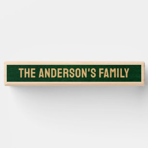 Modern Personalized Family Name Green Wood Leaf Topple Tower