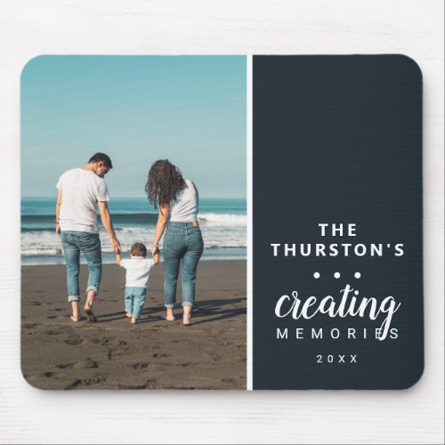 Modern Personalized Family Photo Creating Memories Mouse Pad