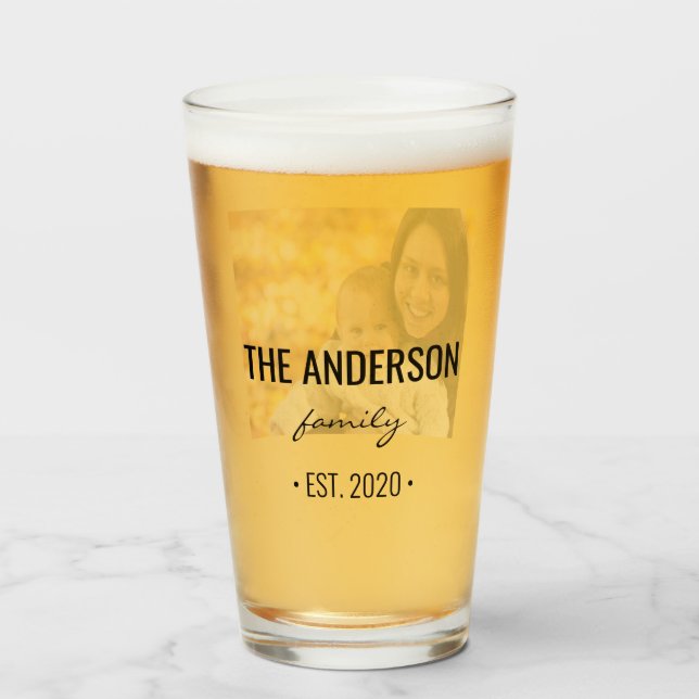 Modern Personalized Family Photo Glass (Front Filled)