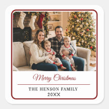 Modern Personalized Family Photo Merry Christmas 