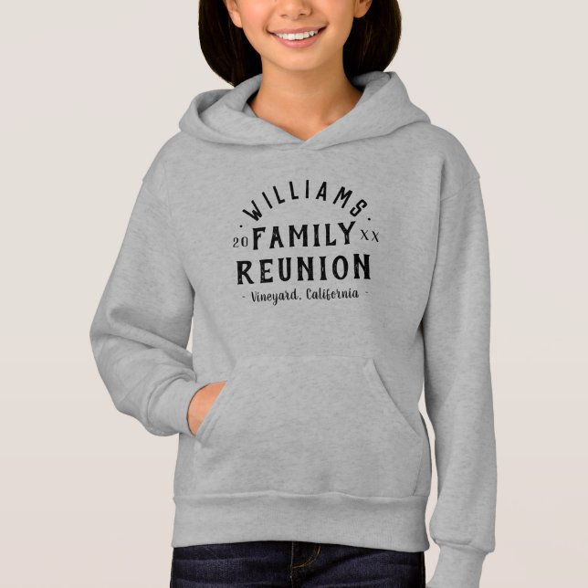 Modern Personalized Family Reunion Hoodie (Front)