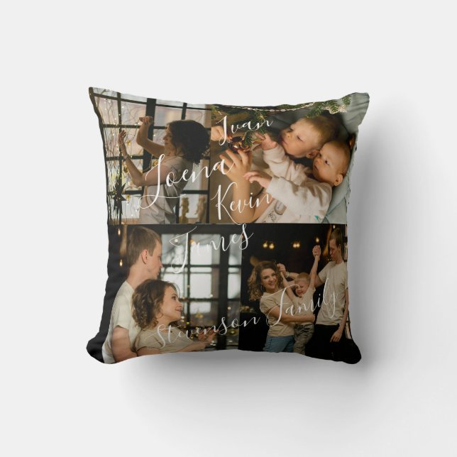 Modern personalized family  throw pillow (Front)