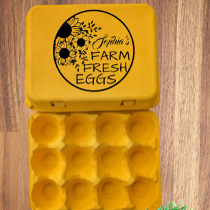 Modern Personalized Farm Owner Name Black Text Rubber Stamp
