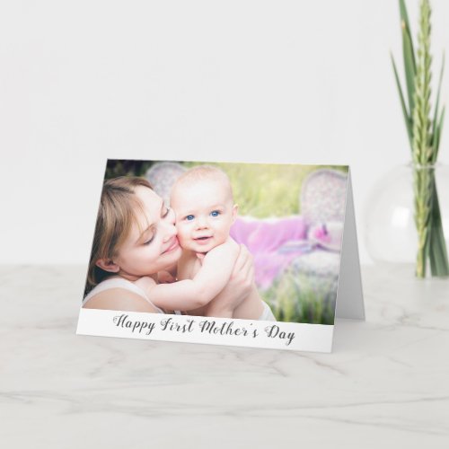 Modern Personalized First Mothers Day Photo Card