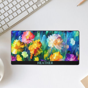 Modern Personalized Floral Pattern Desk Mat
