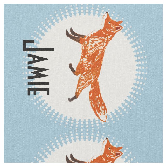 Modern Personalized Fox Fabric (Close Up)