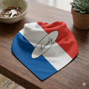 Modern Personalized French Flag Custom Name Bandana