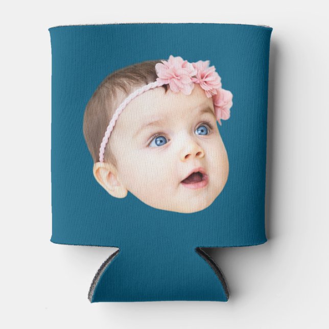 Modern Personalized  Funny birthday Photo gift Can Cooler (Front)