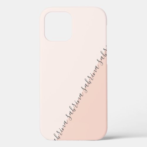 Modern personalized geometric blush pink iPhone 12 case