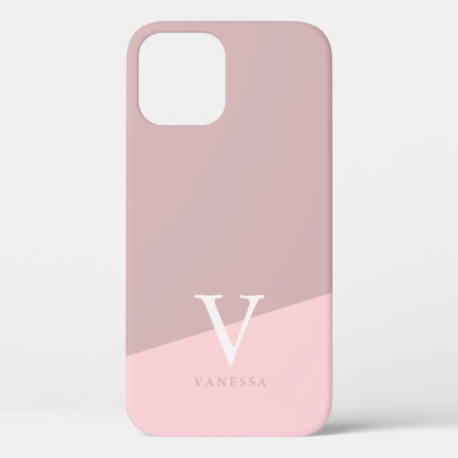Modern personalized geometric pastel pink  Case-Mate iPhone case (Back)
