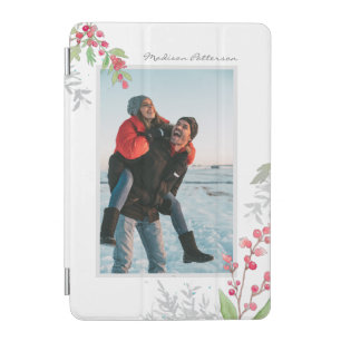 Modern Personalized Girly Watercolor Floral Photo iPad Mini Cover