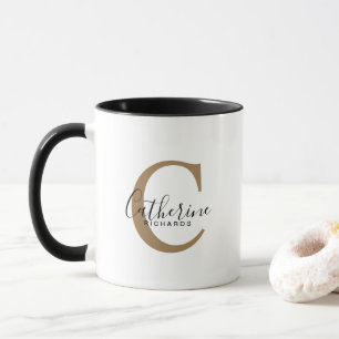 Modern Personalized Gold Monogram Mug